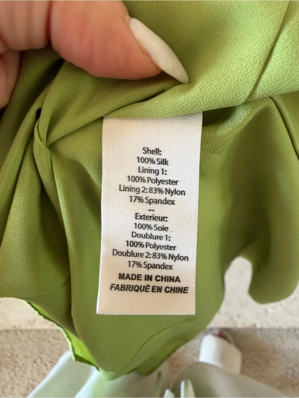 Cinq a Cept Green Silk Floral Dress with Spaghetti Straps
